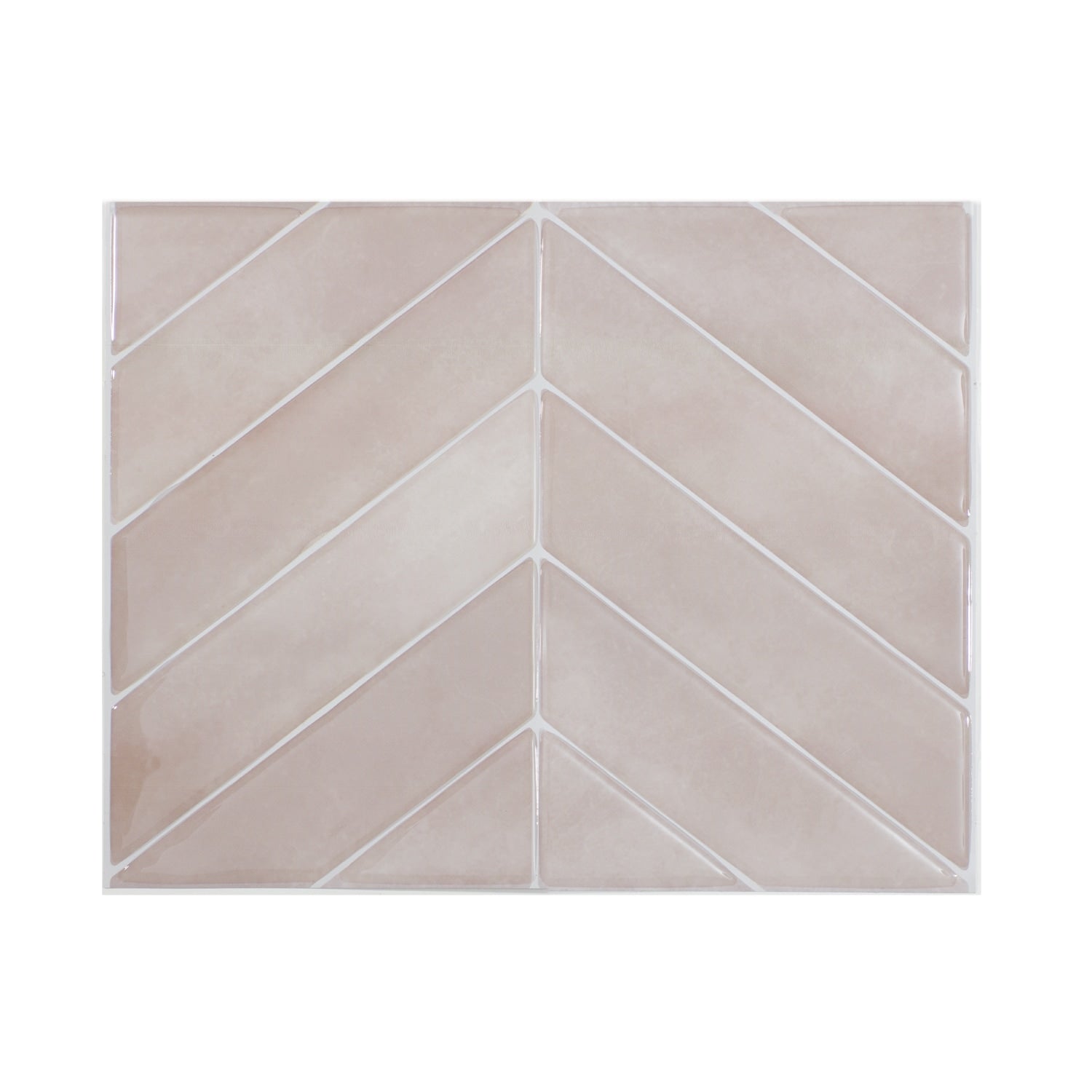 Smart Tiles Chevron Viby Pink 9-in x 12-in Matte Resin Patterned Chevron Peel and stick Wall Tile product image