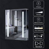 Forclover 24-in x 30-in Lighted LED Fog Free Surface/Recessed Mount Silver Mirrored Soft Close Medicine Cabinet with Outlet