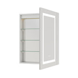 Forclover 24-in x 30-in Lighted LED Fog Free Surface/Recessed Mount Silver Mirrored Soft Close Medicine Cabinet with Outlet