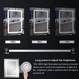 Forclover 24-in x 30-in Lighted LED Fog Free Surface/Recessed Mount Silver Mirrored Soft Close Medicine Cabinet with Outlet