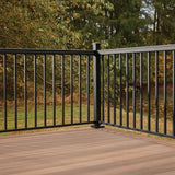 MoistureShield Compass 8-ft L x 1.13-in W x 2.6-in H Matte Black Aluminum Top Rail
