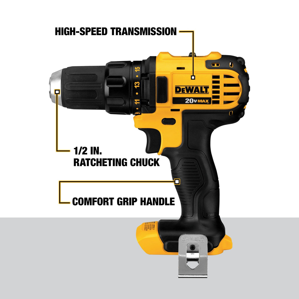 DEWALT 20-Volt MAX 1/2-in Cordless Drill/Driver, Tool Only (DCD780B)