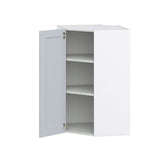 Hugo&Borg Charlesberg 24-in W x 40-in H x 14-in D Gray Diagonal Corner Wall Fully Assembled Cabinet (Recessed Panel Shaker Style)