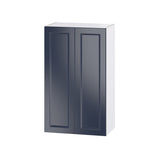 Hugo&Borg Lorette 24-in W x 40-in H x 14-in D Navy Blue Wall Fully Assembled Cabinet (Recessed Panel Shaker Door Style)