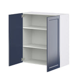 Hugo&Borg Lorette 36-in W x 40-in H x 14-in D Navy Blue Wall Fully Assembled Cabinet (Recessed Panel Shaker Door Style)