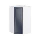 Hugo&Borg Lorette 24-in W x 40-in H x 14-in D Navy Blue Diagonal Corner Wall Fully Assembled Cabinet (Recessed Panel Shaker Style)