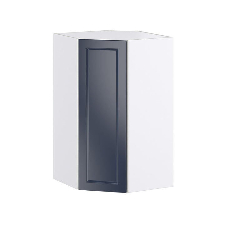 Hugo&Borg Lorette 24-in W x 40-in H x 14-in D Navy Blue Diagonal Corner Wall Fully Assembled Cabinet (Recessed Panel Shaker Style)