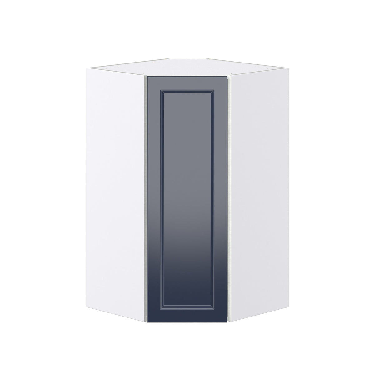 Hugo&Borg Lorette 24-in W x 40-in H x 14-in D Navy Blue Diagonal Corner Wall Fully Assembled Cabinet (Recessed Panel Shaker Style)