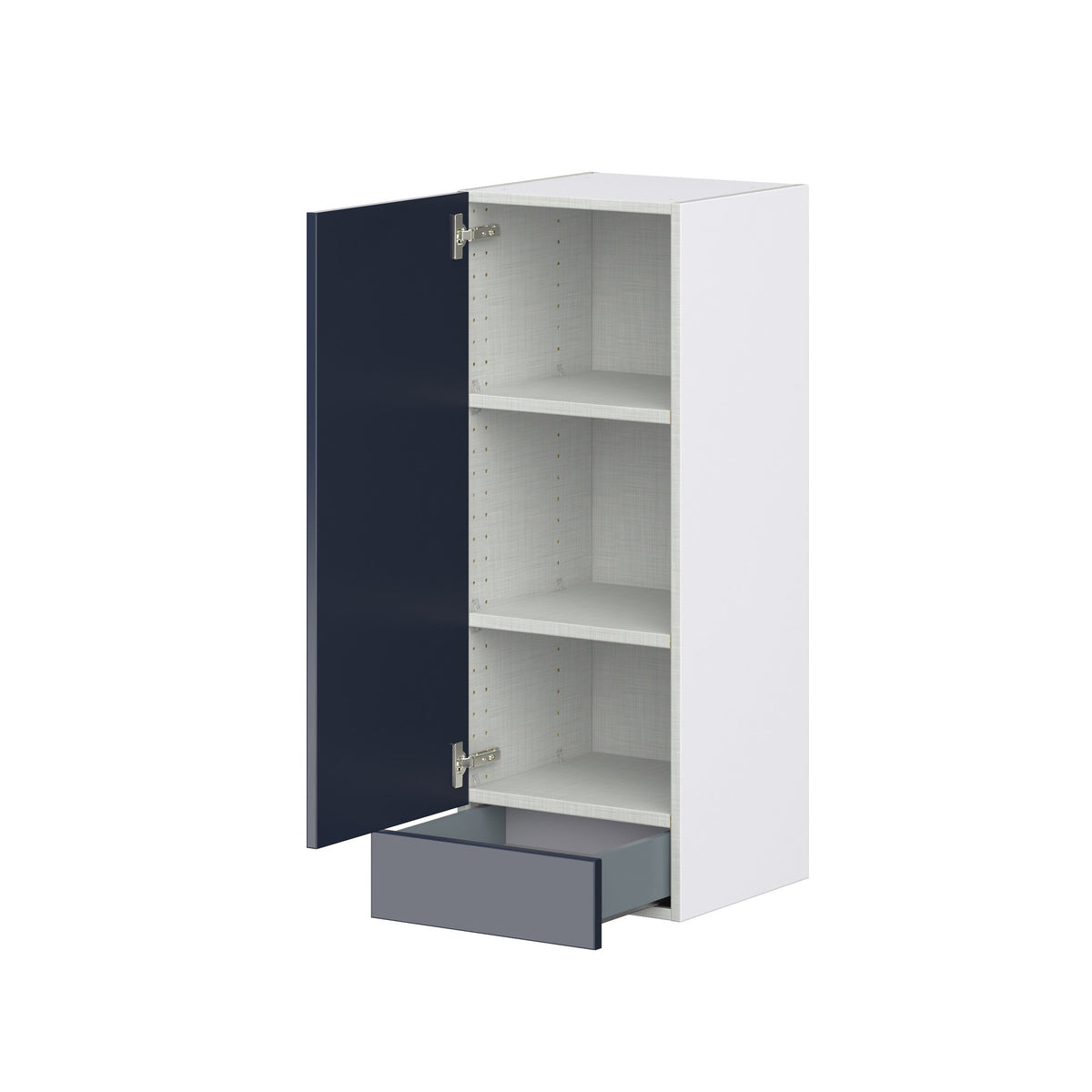 Hugo&Borg Lorette 15-in W x 40-in H x 14-in D Navy Blue 1-Drawer Wall Fully Assembled Cabinet (Recessed Panel Shaker Style)