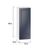 Hugo&Borg Lorette 15-in W x 40-in H x 14-in D Navy Blue 1-Drawer Wall Fully Assembled Cabinet (Recessed Panel Shaker Style)