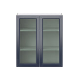 Hugo&Borg Lorette 36-in W x 40-in H x 14-in D Navy Blue Wall Fully Assembled Cabinet (Recessed Panel Shaker Door Style)