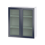 Hugo&Borg Lorette 36-in W x 40-in H x 14-in D Navy Blue Wall Fully Assembled Cabinet (Recessed Panel Shaker Door Style)
