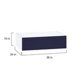 Hugo&Borg Lorette 36-in W x 10-in H x 24-in D Navy Blue Wall Fully Assembled Cabinet (Recessed Panel Shaker Door Style)