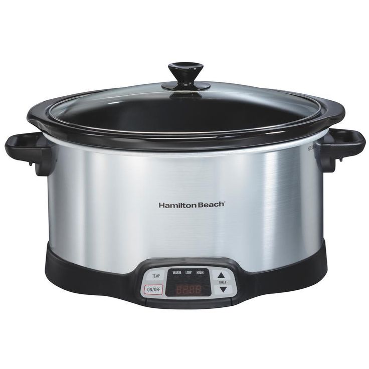 8 Qt. Programmable Stainless Steel Slow Cooker with Built-In Timer and Temperature Settings