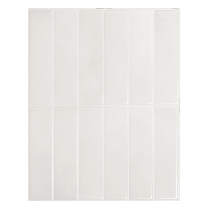 Smart Tiles Morocco Essaouira Gray,White 9-in x 12-in Glossy Resin Subway Linear Peel and stick Wall Tile product image