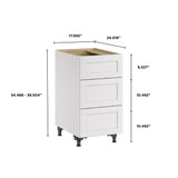 Whalen CLICK-IT Enfield 18-in W x 34.5-in H x 24-in D Classic White Birch 3-Drawer Base Ready To Assemble Plywood Cabinet (Raised Panel Style)