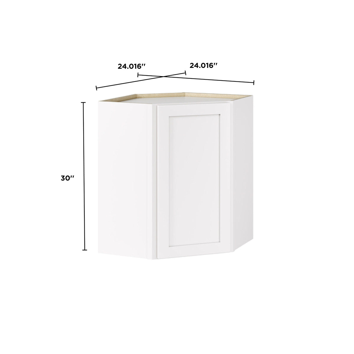 Whalen CLICK-IT Enfield 24-in W x 30-in H x 24-in D Classic White Birch Diagonal Corner Wall Ready To Assemble Plywood Cabinet (Raised Panel Shaker Style)
