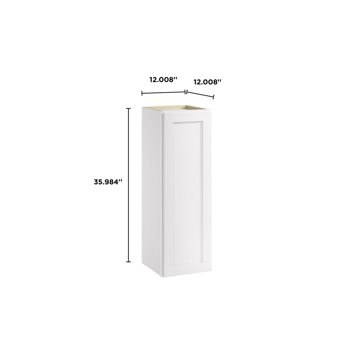 Whalen CLICK-IT Enfield 12-in W x 36-in H x 12-in D Classic White Birch Wall Ready To Assemble Plywood Cabinet (Raised Panel Shaker Door Style)