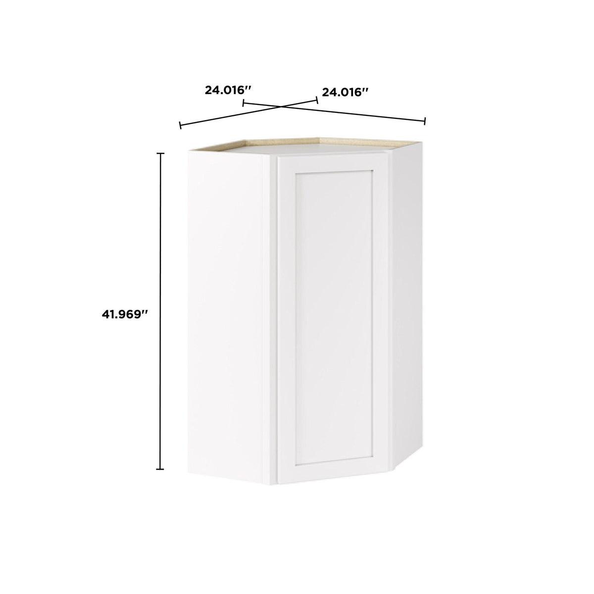 Whalen CLICK-IT Enfield 24-in W x 42-in H x 24-in D Classic White Birch Diagonal Corner Wall Ready To Assemble Plywood Cabinet (Raised Panel Shaker Style)