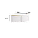Whalen CLICK-IT Enfield 36-in W x 12-in H x 12-in D Classic White Birch Wall Ready To Assemble Plywood Cabinet (Raised Panel Shaker Door Style)