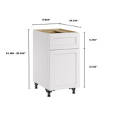 Whalen CLICK-IT Enfield 18-in W x 34.5-in H x 24-in D Classic White Birch 1-Drawer Base Ready To Assemble Plywood Cabinet (Raised Panel Shaker Style)