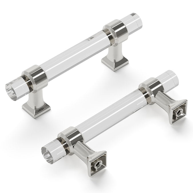 Hickory Hardware Crystal Palace 3-in Center to Center Crysacrylic with Polished Nickel Rectangular Bar Drawer Pull