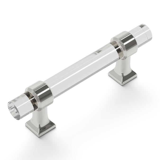Hickory Hardware Crystal Palace 3-in Center to Center Crysacrylic with Polished Nickel Rectangular Bar Drawer Pull