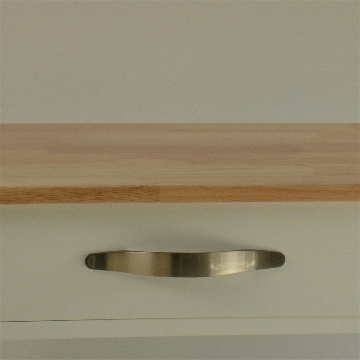 BABOOM White Mdf Base with Wood Top Rolling Kitchen Island (18.11-in x 53.93-in x 35.03-in)