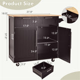 BABOOM Brown Mdf Base with Wood Top Rolling Kitchen Island (18-in x 37-in)