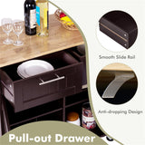 BABOOM Brown Mdf Base with Wood Top Rolling Kitchen Island (18-in x 37-in)