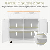 BABOOM White Mdf Base with Wood Top Rolling Kitchen Island (18-in x 37-in)