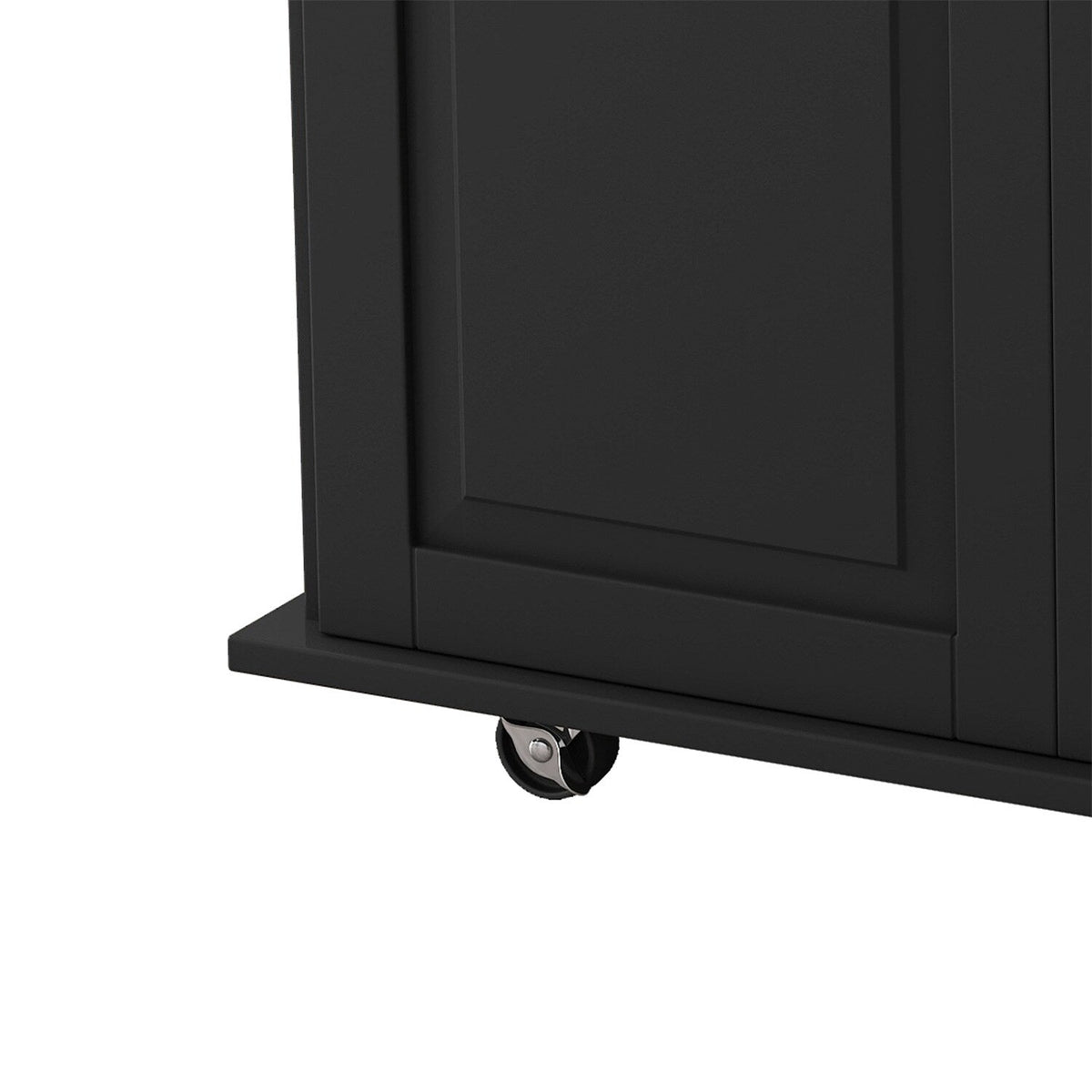 BABOOM Black Mdf Base with Wood Top Rolling Kitchen Island (17.52-in x 51.97-in x 36.02-in)