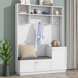 Mondawe Modern 59-in White Wood Hall Tree