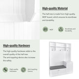 Mondawe Modern 59-in White Wood Hall Tree