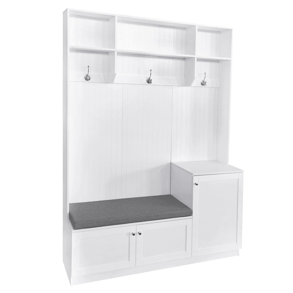 Mondawe Modern 59-in White Wood Hall Tree