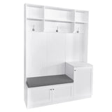 Mondawe Modern 59-in White Wood Hall Tree