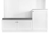 Mondawe Modern 59-in White Wood Hall Tree