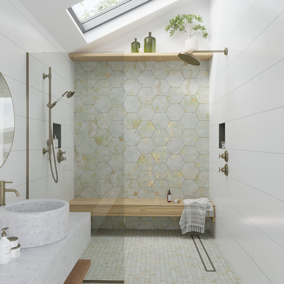 Apollo Tile Aureate Moss Green 9-7/8-in x 11-1/4-in Natural Porcelain Floor and Wall Tile (10.06-sq. ft/ Carton)