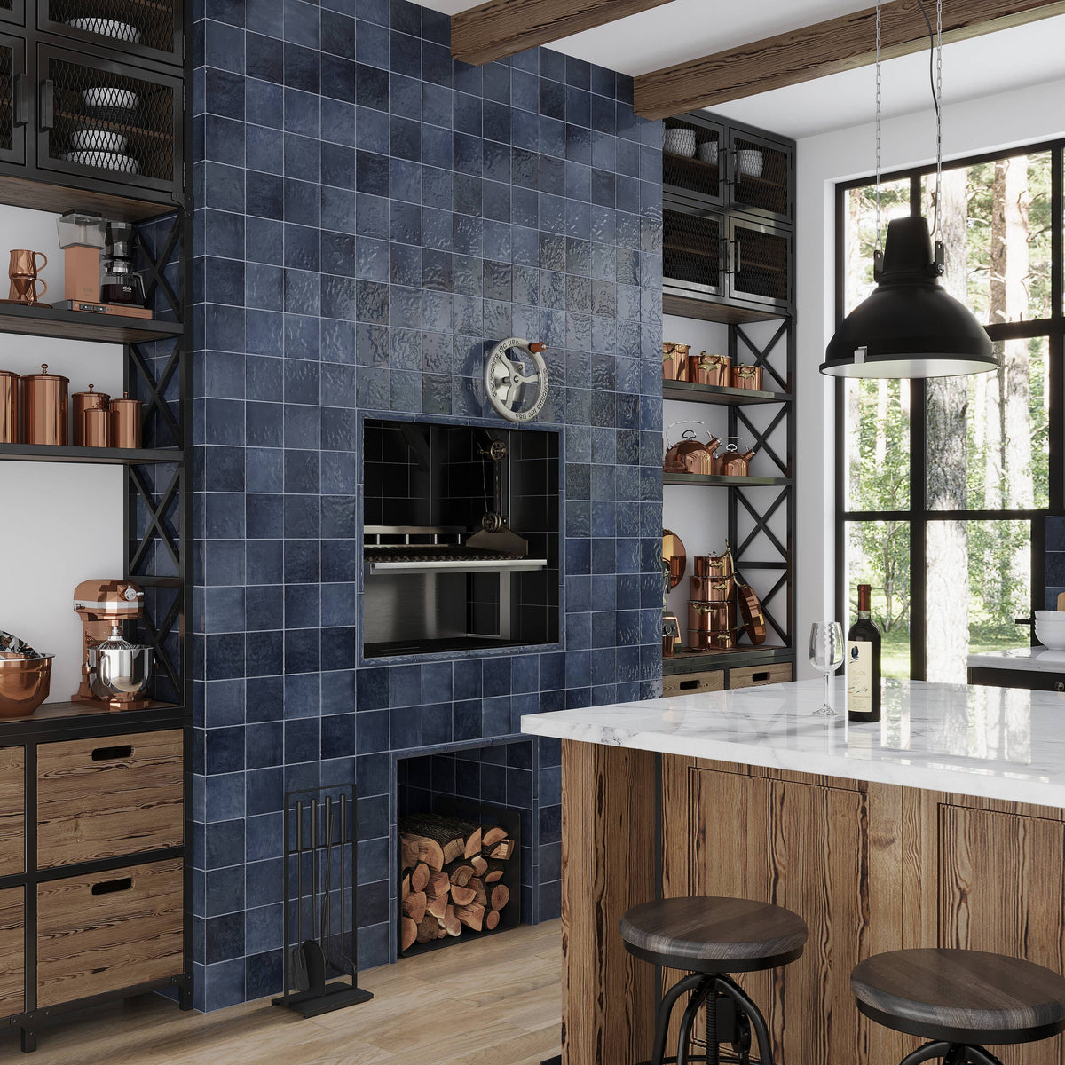 Apollo Tile 10-Pack Blue 1-in x 8-in Ceramic Bullnose Tile (0.556-sq. ft/ Carton)