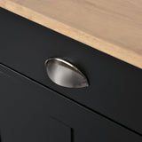 BABOOM Black Mdf Base with Wood Top Rolling Kitchen Island (20.5-in x 52.2-in x 36.6-in)