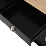 BABOOM Black Mdf Base with Wood Top Rolling Kitchen Island (20.5-in x 52.2-in x 36.6-in)