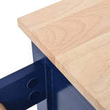 BABOOM Blue Mdf Base with Wood Top Rolling Kitchen Island (18.5-in x 53.1-in x 37-in)