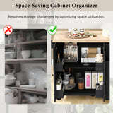 BABOOM Black Mdf Base with Wood Top Rolling Kitchen Island (28.7-in x 53.9-in x 36.8-in)