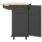 BABOOM Black Mdf Base with Wood Top Rolling Kitchen Island (28.7-in x 53.9-in x 36.8-in)