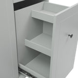 BABOOM Gray Mdf Base with Wood Top Rolling Kitchen Island (28.7-in x 53.9-in x 36.8-in)