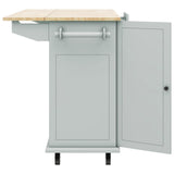 BABOOM Gray Mdf Base with Wood Top Rolling Kitchen Island (28.7-in x 53.9-in x 36.8-in)