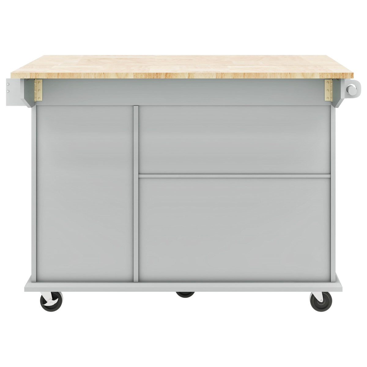BABOOM Gray Mdf Base with Wood Top Rolling Kitchen Island (28.7-in x 53.9-in x 36.8-in)