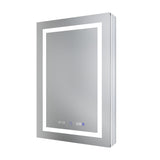 WELLFOR V11 24-in x 36-in Lighted LED Fog Free Surface/Recessed Mount Silver Mirrored Soft Close Medicine Cabinet with Outlet