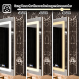 WELLFOR V11 24-in x 36-in Lighted LED Fog Free Surface/Recessed Mount Silver Mirrored Soft Close Medicine Cabinet with Outlet