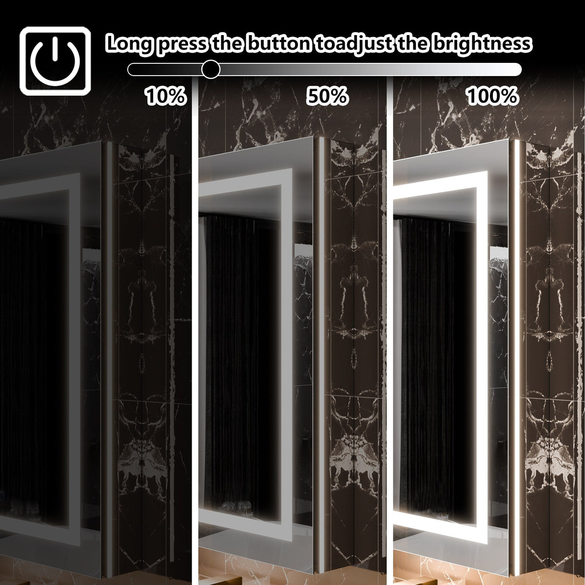 WELLFOR V11 48-in x 36-in Lighted LED Fog Free Surface/Recessed Mount Silver Mirrored Soft Close Medicine Cabinet with Outlet